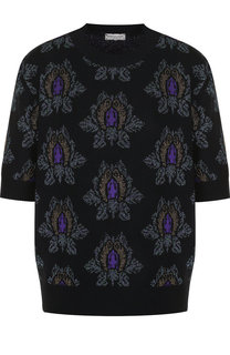 Вязаный пуловер с укороченным рукавом и вышитым принтом Dries Van Noten