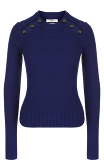 Вязаный пуловер из смеси хлопка и шерсти с контрастными пуговицами Isabel Marant Etoile