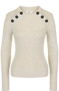 Вязаный пуловер из смеси хлопка и шерсти с контрастными пуговицами Isabel Marant Etoile