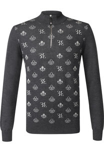 Джемпер из смеси шерсти и шелка с воротником-стойкой на молнии Billionaire