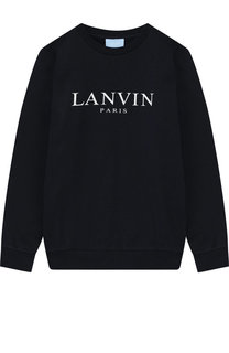 Хлопковый свитшот с логотипом бренда Lanvin