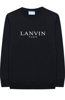 Хлопковый свитшот с логотипом бренда Lanvin