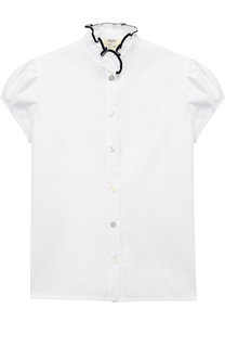 Хлопковая блуза с оборкой Caf