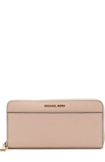 Кожаный кошелек на молнии с логотипом бренда MICHAEL Michael Kors