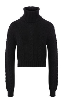Вязаный шерстяной пуловер с высоким воротником Versace