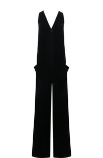 Бархатный комбинезон свободного кроя с V-образным вырезом Rick Owens