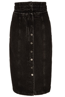 Черная юбка с пуговицами Mo&Co