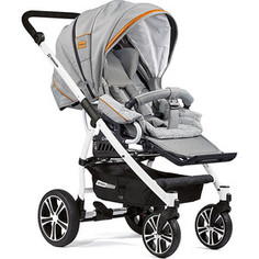 Коляска прогулочная GESSLEIN F4 Air+ накидка на ножки, светло-серый/вкладыш абстракция