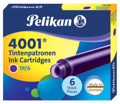 Картридж Pelikan INK 4001 TP/6 (301697) фиолетовые чернила для ручек перьевых (6шт) Пеликан