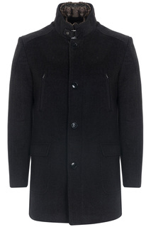 Утепленное пальто с отделкой меховой тканью Al Franco