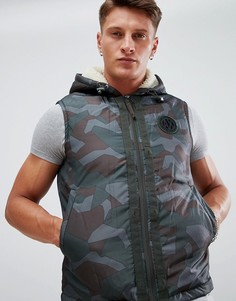 Бомбер 3 в 1 цвета хаки с капюшоном Armani Exchange - Зеленый