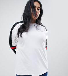 Монохромный лонгслив колор блок ASOS DESIGN Curve - Белый