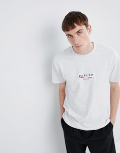Серая футболка с вышитым логотипом Parlez - Серый