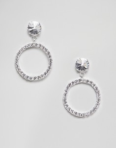 Серьги-кольца с кристаллами swarovski от Krystal London - Серебряный