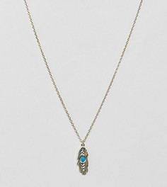 Позолоченное ожерелье с подвеской и полудрагоценным камнем Orelia - Золотой