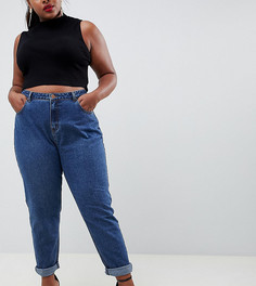 Джинсы в винтажном стиле с завышенной талией Boohoo Plus - Темно-синий