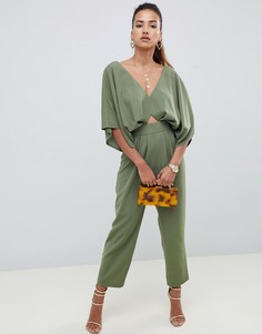 Комбинезон с рукавами-кимоно и широкими штанинами ASOS DESIGN - Зеленый