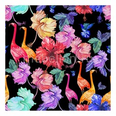 Панно (40х40 см) Фламинго и цветы 11589234 Ekoramka