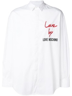 рубашка с вышивкой логотипа Love Moschino