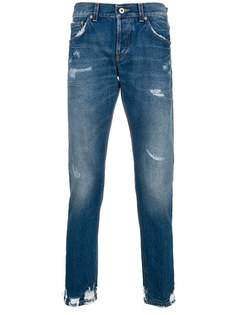 джинсы узкого кроя с эффектом потертости Dondup