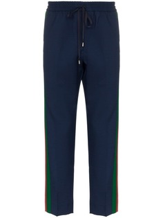 спортивные брюки строгого кроя с полоской web Gucci