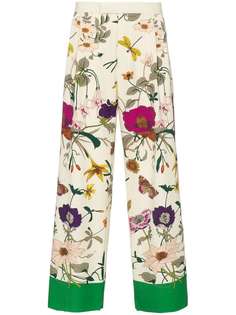 широкие брюки с цветочным принтом Gucci