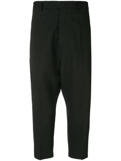 зауженные к низу брюки с заниженным шаговым швом Rick Owens