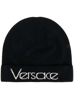 Vintage logo beanie hat Versace