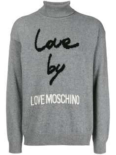 свитер с отворотом и логотипом Love Moschino