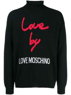 свитер с отворотом и логотипом Love Moschino