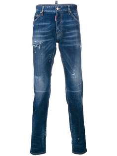 джинсы кроя слим с рваными деталями Dsquared2