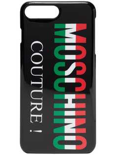 black Italian logo iPhone 8 plus case Moschino