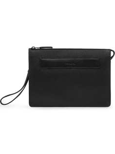 клатч из зернистой кожи Prada