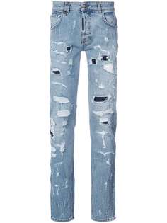 джинсы с рваными деталями Philipp Plein