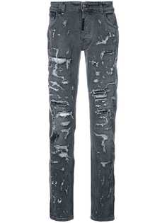 джинсы с рваными деталями Philipp Plein