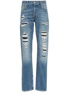 джинсы узкого кроя с эффектом потертости Alexander McQueen