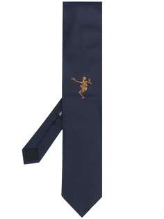 галстук с вышитым скелетом Alexander McQueen