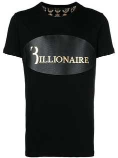 футболка с логотипом и отделкой под кожу питона Billionaire