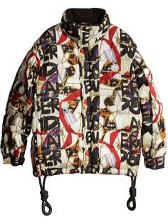 пуховик с принтом граффити Burberry