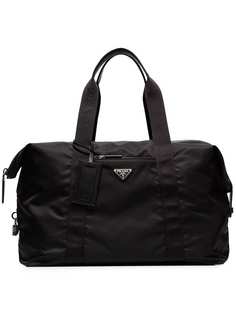 black logo weekender bag Prada