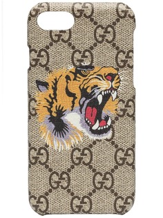 beige GG Supreme Tiger iPhone 8 case Gucci