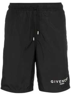плавательные шорты с прорезиненным логотипом Givenchy