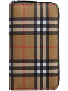 кошелек на молнии в клетку 'Vintage' Burberry