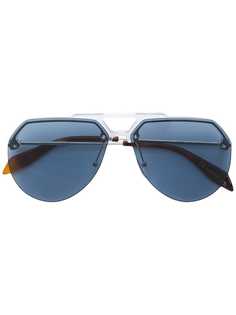 солнцезащитные очки-авиаторы с синими стеклами Alexander Mcqueen Eyewear