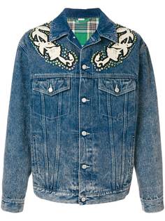 джинсовая куртка с цветочной аппликацией 'Gucci' Gucci