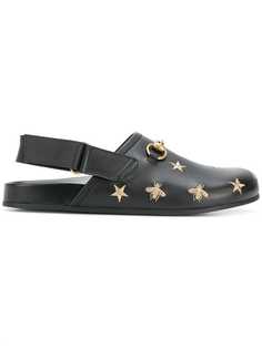 сандалии 'Horsebit' с вышивкой Gucci
