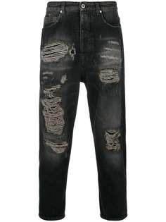 укороченные прямые джинсовые джинсы с эффектом потертости Overcome