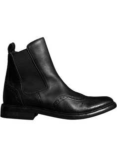 Brogue Detail Polished Leather Chelsea Boots Burberry