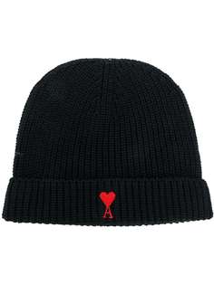 Ami De Coeur Embroidery Rib Beanie Ami Alexandre Mattiussi