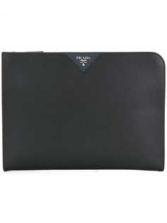 клатч с логотипом Prada